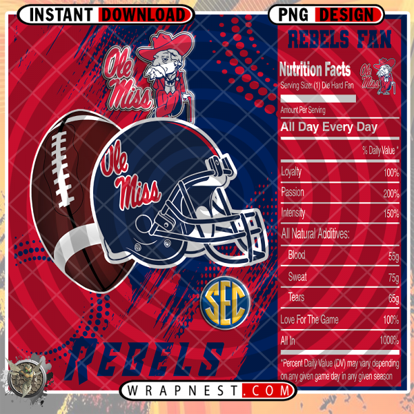 OLE MISS TEAM FAN SODA WRAP