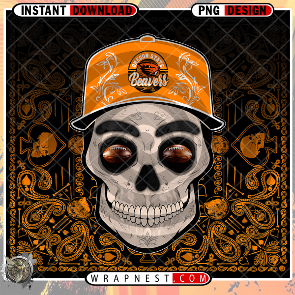 OREGON STATE SKULL HANDKERCHIEF WRAP