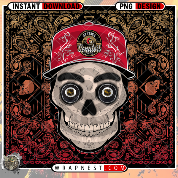 SENATORS SKULL HANDKERCHIEF WRAP