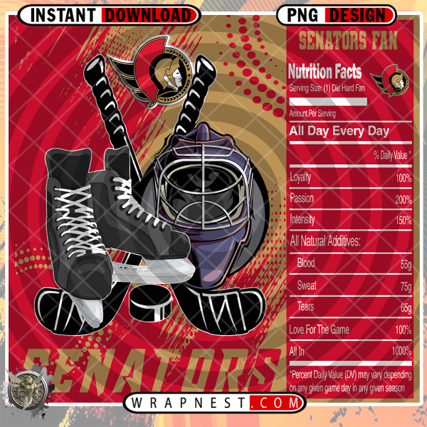 SENATORS TEAM FAN SODA WRAP