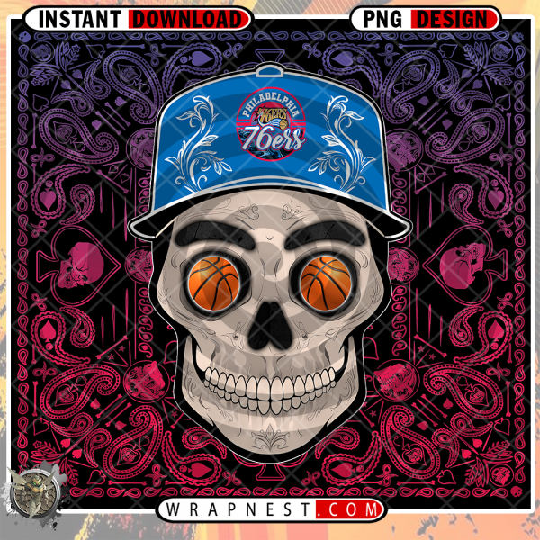 76ERS SKULL HANDKERCHIEF WRAP