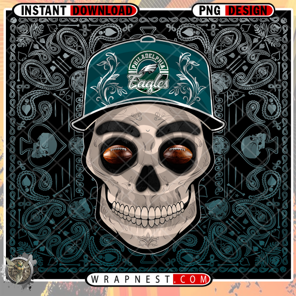 EAGLES SKULL HANDKERCHIEF WRAP