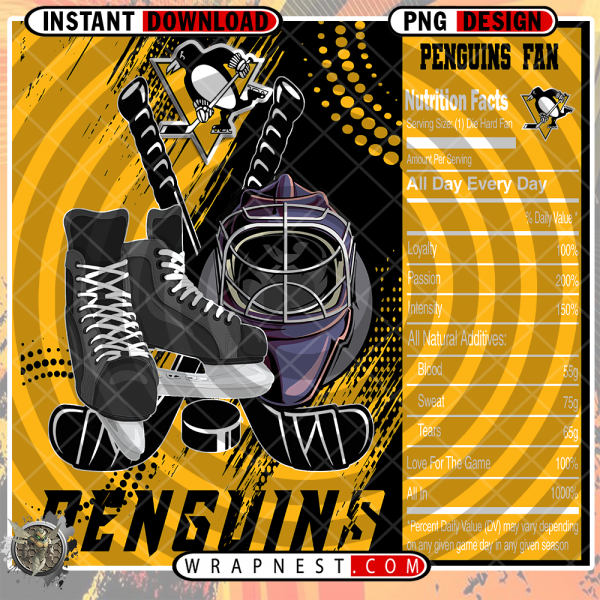 PENGUINS TEAM FAN SODA WRAP