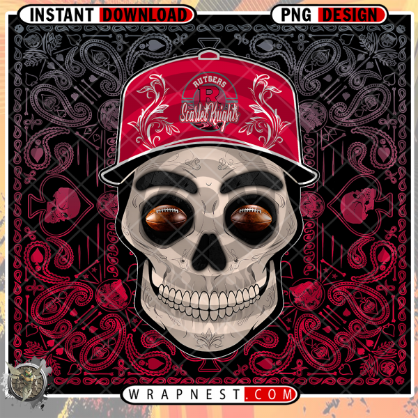 RUTGERS SKULL HANDKERCHIEF WRAP