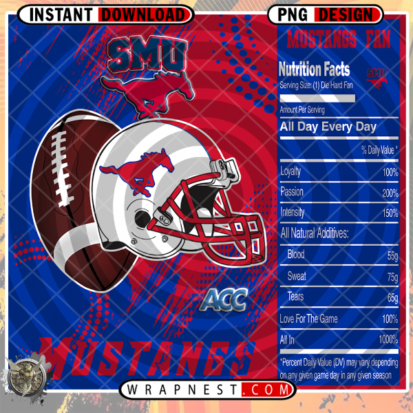 SMU TEAM FAN SODA WRAP