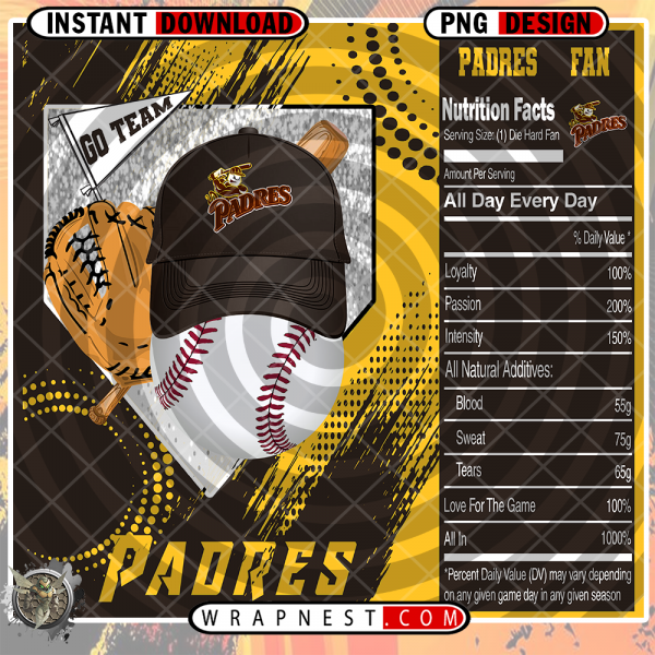 PADRES TEAM FAN SODA WRAP