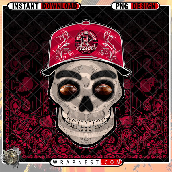SAN DIEGO STATE SKULL HANDKERCHIEF WRAP