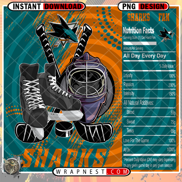 SHARKS TEAM FAN SODA WRAP
