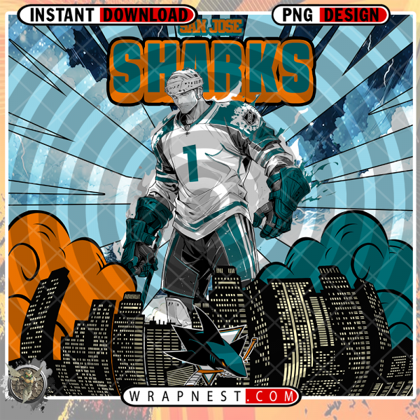 SHARKS COMIC BOOK STYLE WRAP