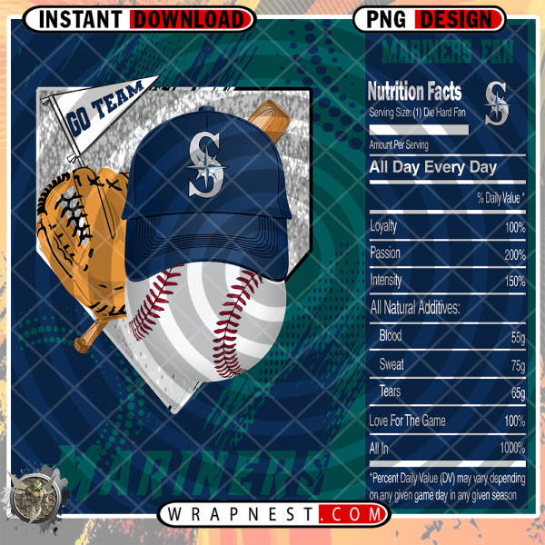 MARINERS TEAM FAN SODA WRAP