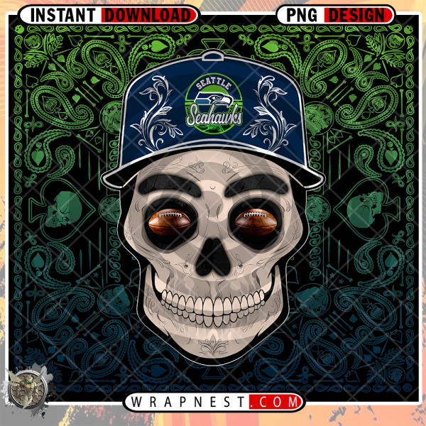 SEAHAWKS SKULL HANDKERCHIEF WRAP