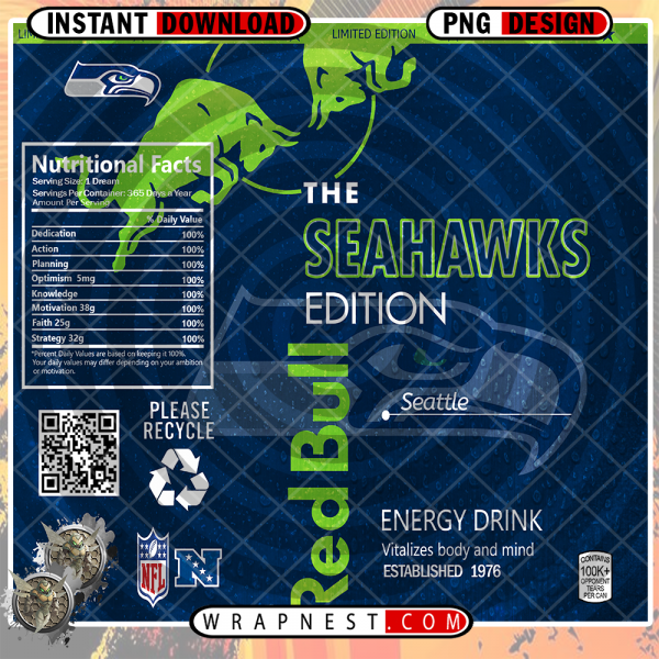 SEAHAWKS RED BULL WRAP
