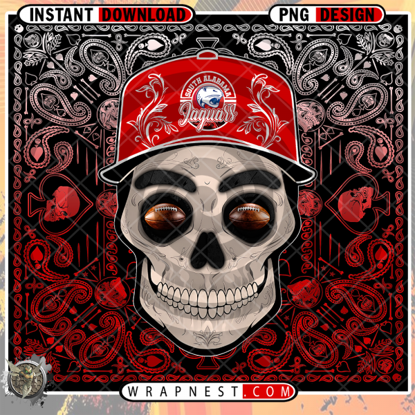 SOUTH ALABAMA SKULL HANDKERCHIEF WRAP
