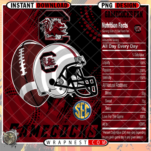 SOUTH CAROLINA TEAM FAN SODA WRAP