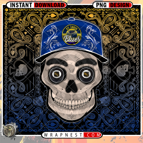 BLUES SKULL HANDKERCHIEF WRAP