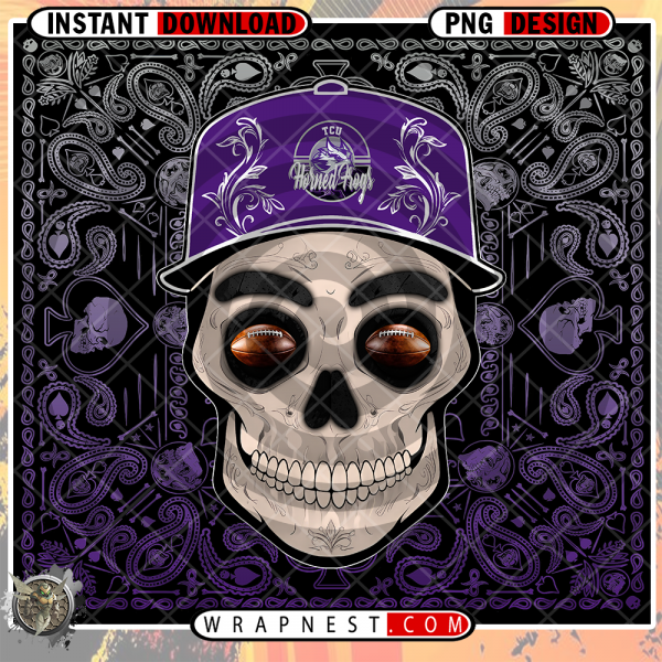 TCU SKULL HANDKERCHIEF WRAP