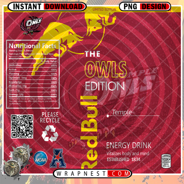 TEMPLE RED BULL WRAP