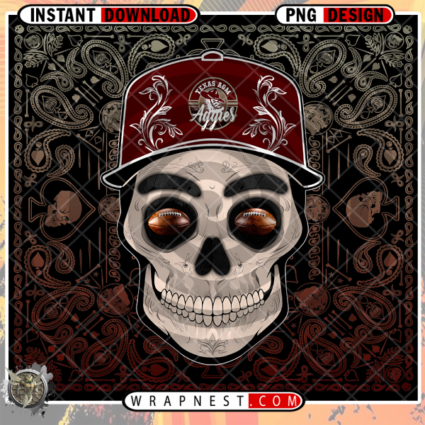 TEXAS A&M SKULL HANDKERCHIEF WRAP