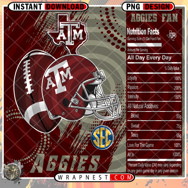 TEXAS A&M TEAM FAN SODA WRAP