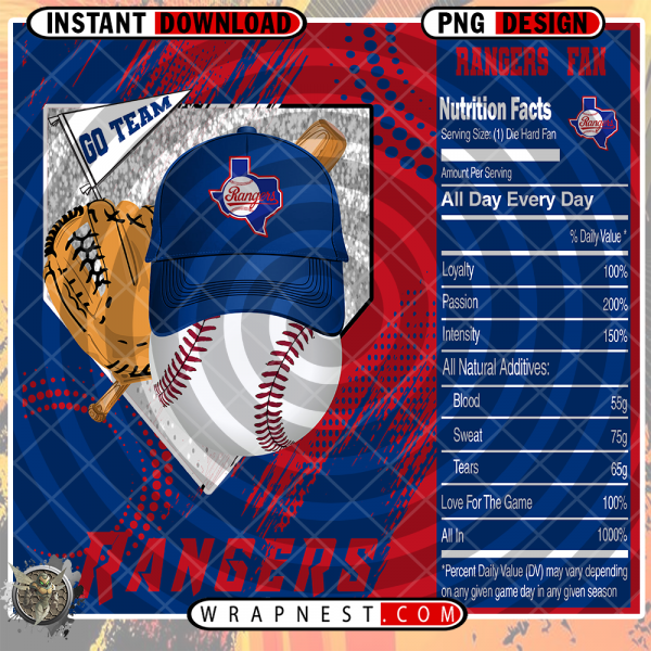 RANGERS TEAM FAN SODA WRAP