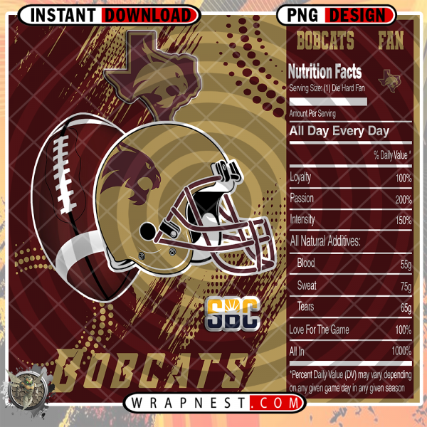 TEXAS STATE TEAM FAN SODA WRAP