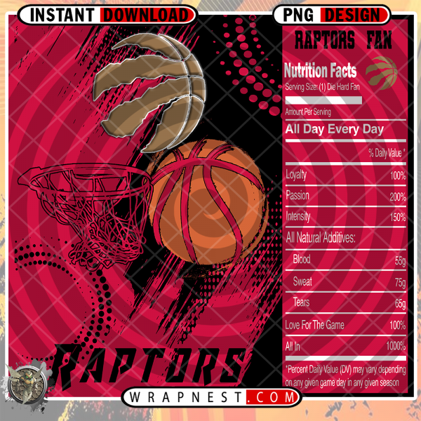 RAPTORS TEAM FAN SODA WRAP