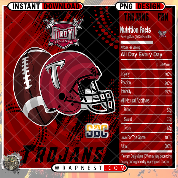 TROY TEAM FAN SODA WRAP