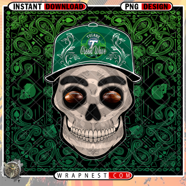 TULANE SKULL HANDKERCHIEF WRAP