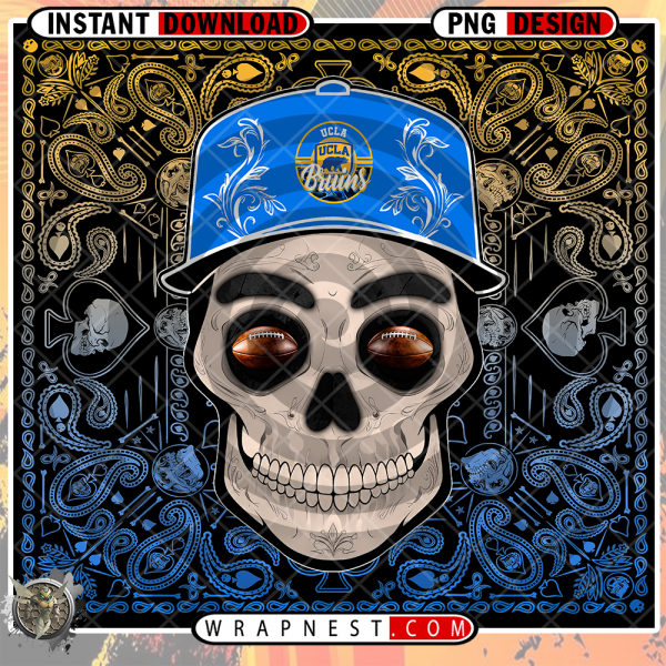 UCLA SKULL HANDKERCHIEF WRAP