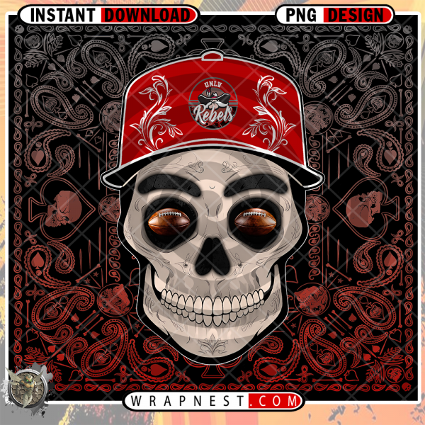 UNLV SKULL HANDKERCHIEF WRAP