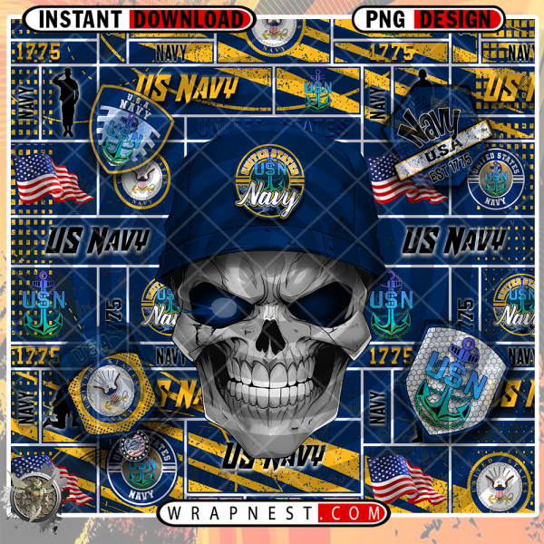 NAVY SKULL WRAP