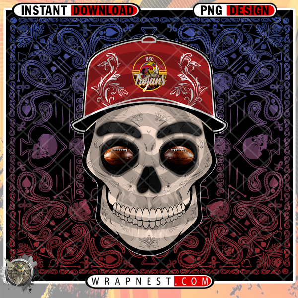 USC SKULL HANDKERCHIEF WRAP
