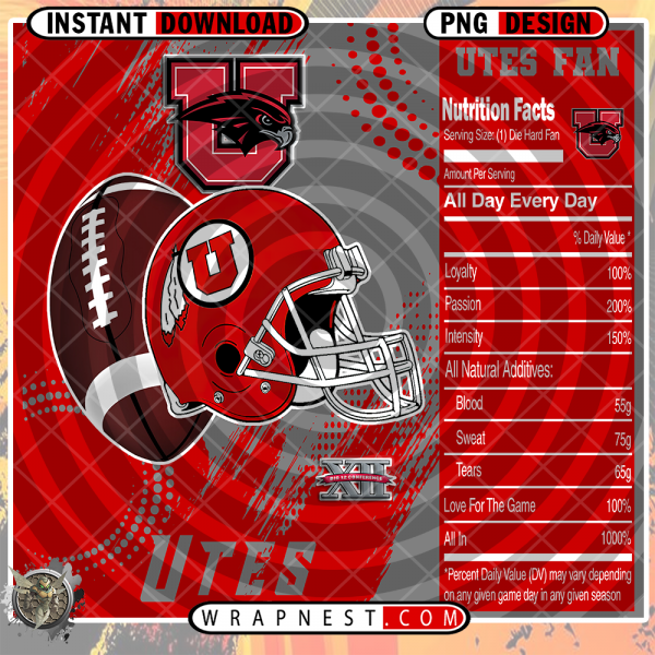 UTAH TEAM FAN SODA WRAP