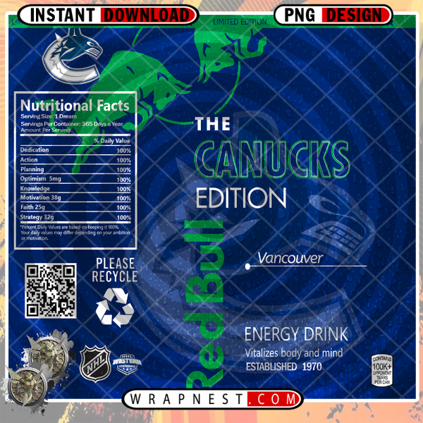 CANUCKS RED BULL WRAP