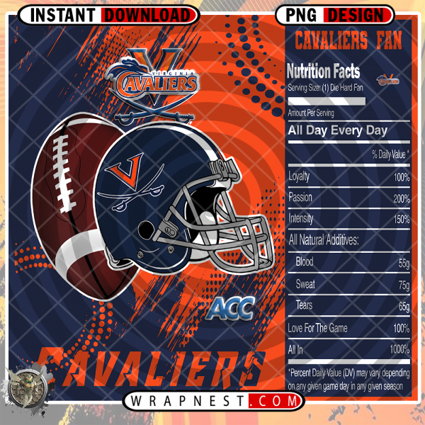 VIRGINIA TEAM FAN SODA WRAP