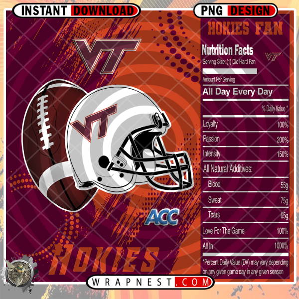 VIRGINIA TECH TEAM FAN SODA WRAP