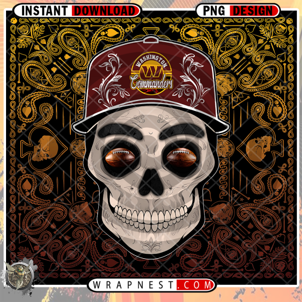 COMMANDERS SKULL HANDKERCHIEF WRAP