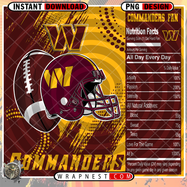 COMMANDERS TEAM FAN SODA WRAP
