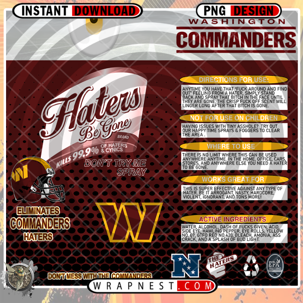 COMMANDERS HATERS BE GONE WRAP