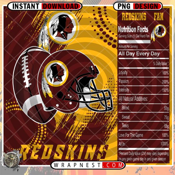REDSKINS TEAM FAN SODA WRAP