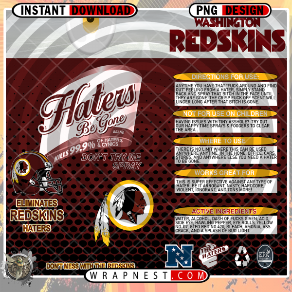 REDSKINS HATERS BE GONE WRAP