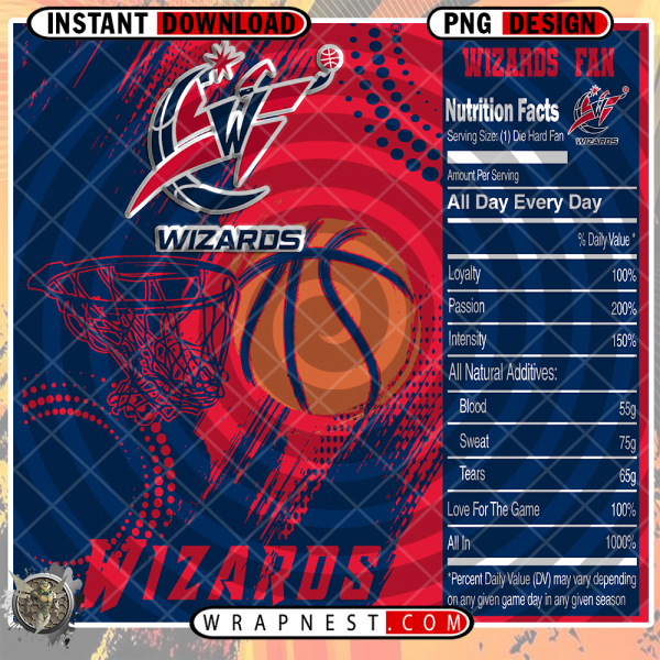 WIZARDS TEAM FAN SODA WRAP