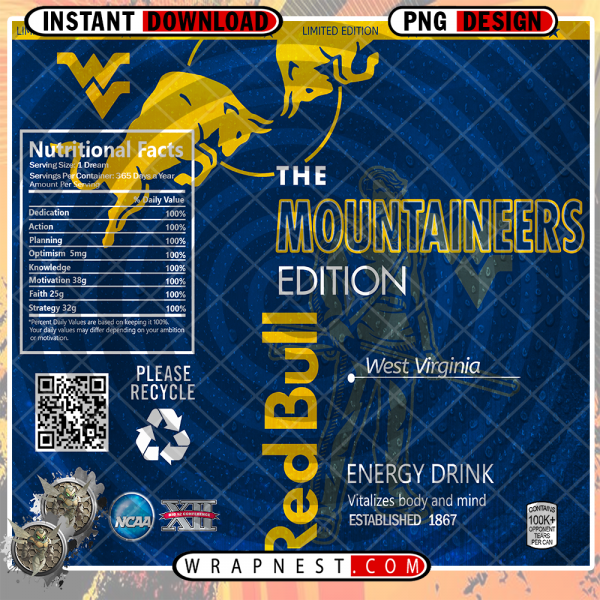WEST VIRGINIA RED BULL WRAP