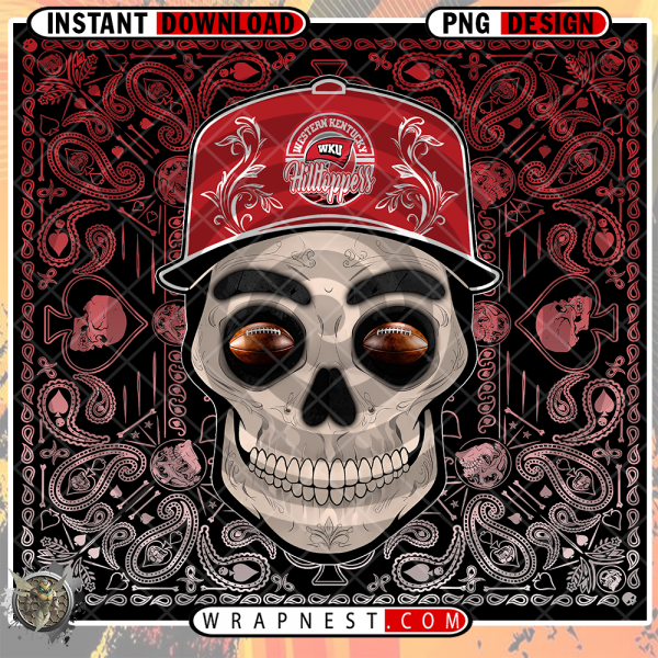 WESTERN KENTUCKY SKULL HANDKERCHIEF WRAP