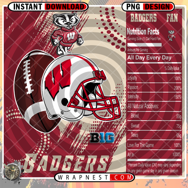 WISCONSIN TEAM FAN SODA WRAP