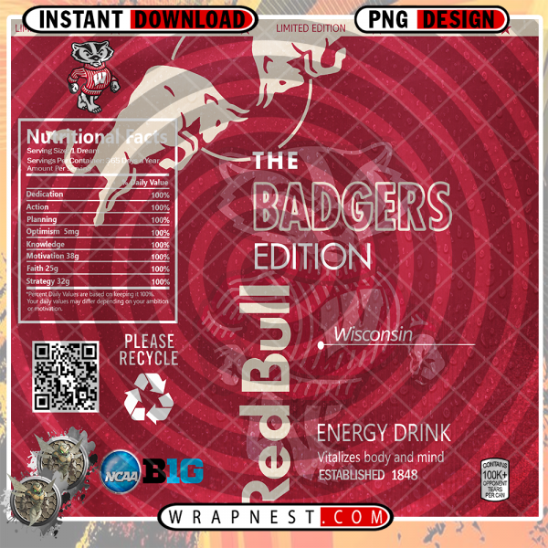 WISCONSIN RED BULL WRAP
