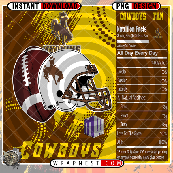 WYOMING TEAM FAN SODA WRAP