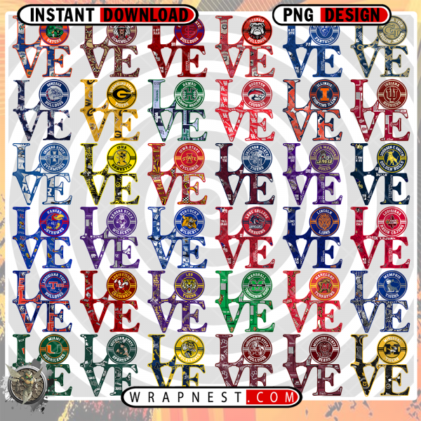 NCAA LOVE PNG BUNDLE