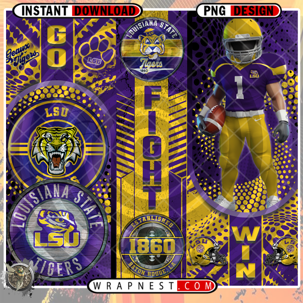 LSU GO FIGHT WIN WRAP