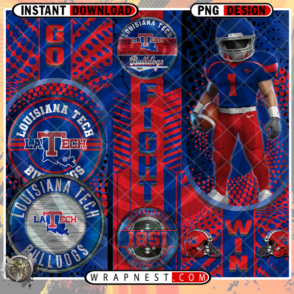LOUISIANA TECH GO FIGHT WIN WRAP